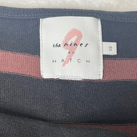 The Nines x Hatch Tunic Shift Dress XS Brown Black Striped Maternity Target Boxy - Picture 4 of 11